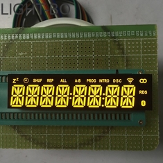 Màn hình LED tùy chỉnh Cathode thường gặp Hổ phách siêu sáng 8 chữ số 14 Đoạn dài Tuổi thọ