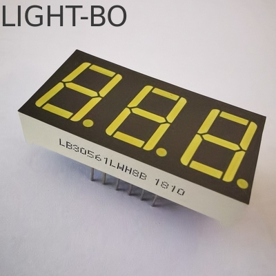 Màn hình LED Ultra Bright White Grey Bề mặt 7 Segment 3digit 14.2mm Common Cathode cho bộ điều khiển nhiệt độ