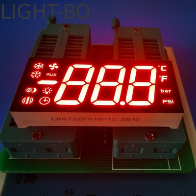 3 chữ số 7 phân đoạn Common Anode Super Bright Red LED Display cho bảng điều khiển làm lạnh