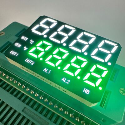 Màn hình LED 7 đoạn tùy chỉnh 4 + 4 chữ số màu trắng / xanh lục thuần khiết Hiển thị cực dương chung 26 * 38MM cho chỉ báo nhiệt độ