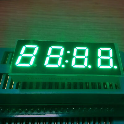 Pure Green 7 Segment LED Display 0.4 inch 4 Digits Common Anode for Digital Timer 