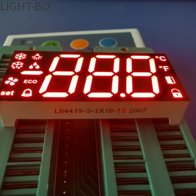 Ba cực dương chung Màn hình LED 100mcd 17mm 7 đoạn