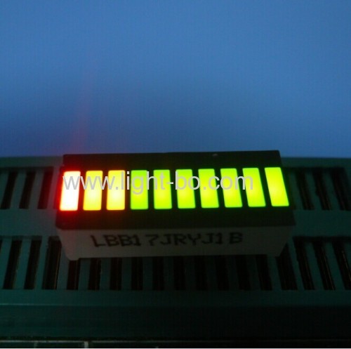 Siêu sáng màu xanh lá cây / đỏ 10 Segment LED Light Bar Gradh Array cho bảng điều khiển