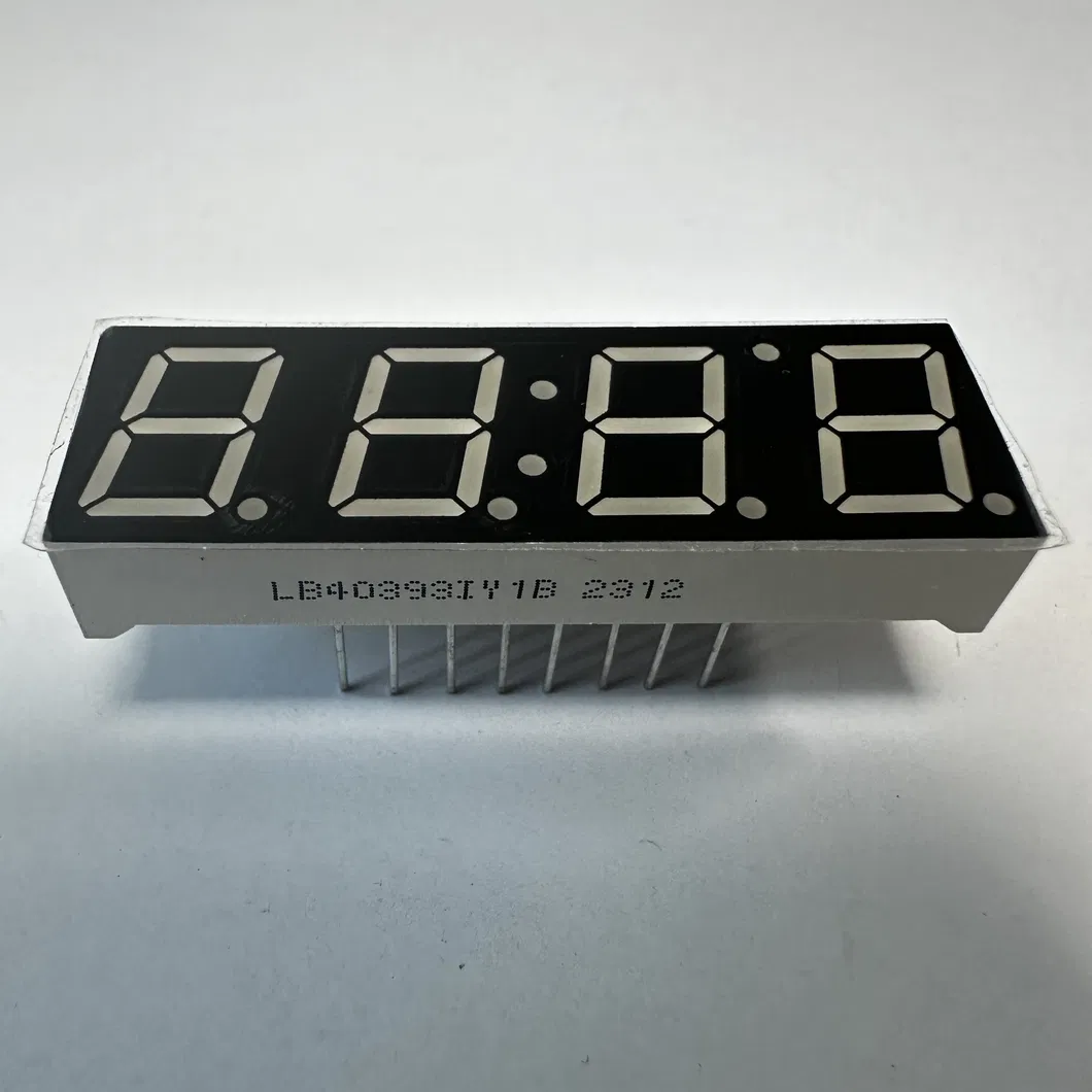 0.39"Màn hình LED màu vàng 7 phân đoạn Common Anode cho chỉ số độ ẩm nhiệt độ 0